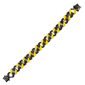 Pulsera Cubana Alternativa de Lujo, Reversible, Hecha a Mano, Diseño de Eslabones Cubanos, Dos Tonos, Acabado Pulido, Joyería de Muñeca Moderna - Product Image 1
