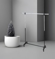 Verstelbare kledingrek met één laag, wielen en kledingorganizer voor keuken, woonkamer, garage en badkamer - multifunctioneel