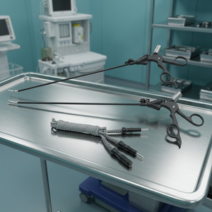Ensemble d'instruments de laparoscopie réutilisables pour pédiatrie : forceps de coagulation bipolaire et de coupe avec câble et source d'alimentation électrique - Product Image 3