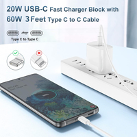 Câble de charge USB C en nylon Cantell 60W 1M, câble de charge rapide Type C vers Type C pour chargeur iPhone 16