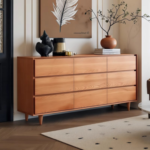 Longstar Armoires en bois massif pour la maison, <span class=keywords><strong>commode</strong></span> moderne <span class=keywords><strong>scandinave</strong></span> à 9 tiroirs, coffre en bois massif pour le salon - Product Image 3