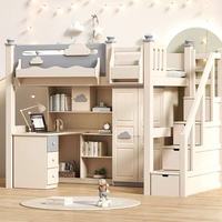 Meubles de chambre d'enfant JINS Fun, lit simple en bois pour tout-petits avec armoire de rangement et bureau pour appartements