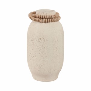 Vaso Ecomix testurizzato con dettaglio a colletto perlato per l'arredamento di soggiorno e camera da letto - Product Image 3