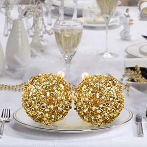 Boule de Noël dorée incassable, boule en mousse à paillettes, décorations pour arbre de Noël, ornements de Noël à suspendre avec paillettes - Product Image 4