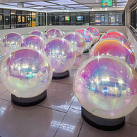 Sphère géante irisée flottante, ballons publicitaires gonflables, boule miroir en PVC, impression UV, imperméable, électrique