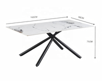 Table à manger rectangulaire moderne en céramique, plateau en pierre, pieds en métal, mobilier de salle à manger pour la maison, vente chaude