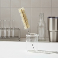 Brosse à bouteille avec manche métallique fin pour usage domestique et industriel, personnalisable OEM