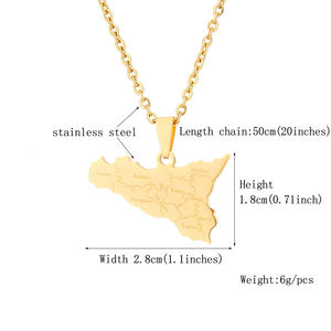 Collier chaîne en acier inoxydable plaqué or 18 carats avec pendentif drapeau national de Sicile, vente en gros du fabricant <span class=keywords><strong>La</strong></span> <span class=keywords><strong>Sicilia</strong></span> - Product Image 4