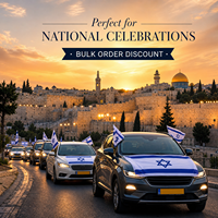 Housse de capot de voiture personnalisée avec drapeau israélien, résistante aux intempéries, pour les équipes sportives, les équipements des fans, les événements de tailgating, les rencontres de voitures, les défilés