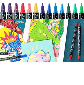 Marqueurs acryliques <span class=keywords><strong>à</strong></span> double pointe 120 couleurs, stylo pinceau pour <span class=keywords><strong>dessin</strong></span> <span class=keywords><strong>à</strong></span> pointe fine, ensemble de marqueurs pour enfants et adultes, marqueurs acryliques pour coloriage - Product Image 2