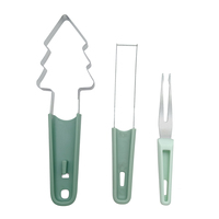 3-in-1 Watermeloen Snijder & Snijgereedschap Set, Inclusief Kerstboomvormige Snijder en Meloenballetjeslepel, Fruit Snijgereedschap