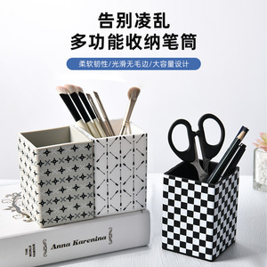 Silicone Square Pen Holder Desktop <b>Storage</b> Organizer For <b>Makeup</b> Pencils And Stationery Gift <b>Box</b> Customizable Logo - Product Image 3