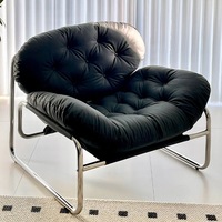 Fauteuil inclinable individuel pour salon, balcon, bureau à domicile – Style minimaliste moderne du milieu du siècle en tissu pour petits espaces – Mobilier de maison