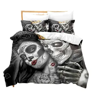 Factory Direct Supply Hotel Children Duvet Cover Set Sunshine Coast Bedding Sets Suppliers 3D Printed Skeleton Couple Series