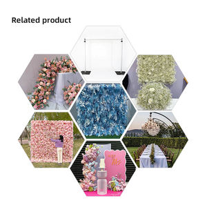 Promesse bleu pampa mur fleurs artificielles mur personnaliser toile de fond décoration de fête de mariage - Product Image 5