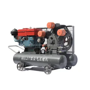 SHARPOWER mining machinery w3.2-7 7bar mobile diesel engine driven piston air compressor with jack hammer drilling