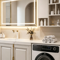 Ensemble de meubles de salle de bain blancs modernes avec machine à laver intégrée, tendance 2026, fabrication OEM ODM sur mesure