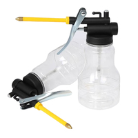 Pistolet à huile de lubrification pour pompe à pistolet bouteille transparente avec bec droit et flexible