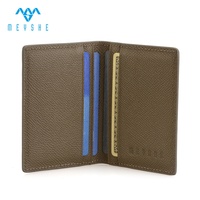 Benutzer definierte dunkelbraune hochwertige echte Leder Karte Brieftaschen schlanke Tasche Debit Kredit Visitenkarte halter Süßigkeiten Visitenkarten