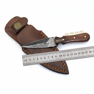 Custom Made Damascus Steel Hunting Knife DD-RW-HK-203 192 Layers Forged Handmade Exotic Rosewood Sheath with Leather Sheath - Product Image 1