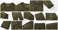 Sous-vêtements thermiques tactiques sans couture ESDY Sports Compression Function, longs et fonctionnels
