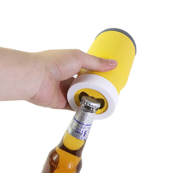 New Arrival Blank Beer Skinny Standard Stainless Steel Double Wall 12oz Universal 4 in 1 Can Cooler with Silicone Bottom