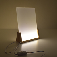 Lampes de nuit LED en forme de U avec alimentation USB, taille personnalisée, bases de table en bois de hêtre/noyer écologiques pour la décoration intérieure en acrylique