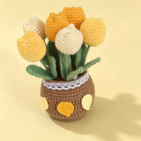 CLTF Fleurs au crochet en pot : Tournesol, Tulipe, Marguerite. Cadeau pour la Saint-Valentin et la Fête des Mères.