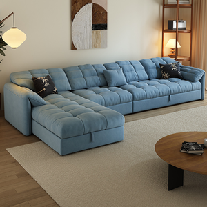 أريكة على شكل حرف L بتصميم جذاب ، سرير وشقة كوين طقم أريكة من 2-3 مقاعد لصالة الفندق ، أثاث غرفة المعيشة وغرفة النوم - Product Image 4