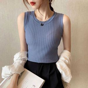 Camiseta de Tirantes Tejida Transpirable con Cuello Redondo para Mujer, Nueva Moda de Verano, Informal, 100% Poliéster, Sin Mangas, 100 Gramos, Usa Mairun - Product Image 3