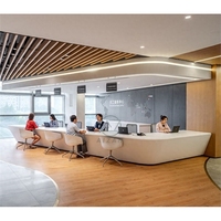 Comptoir de réception commercial et moderne sur mesure, meuble d'accueil, table d'information bancaire pour banque