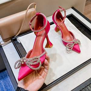 Zapatos de Tacón para Mujer al por Mayor, Novedad, Zapatos Elegantes de Tacón con Punta en Pico, Modelo Cup 2025 con Lazo para Damas - Product Image 2