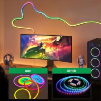 Bande lumineuse LED néon USB 5V, ruban lumineux néon, contrôle par télécommande/application, synchronisation musicale, RGBIC Dreamcolor, effet de poursuite pour décoration DIY