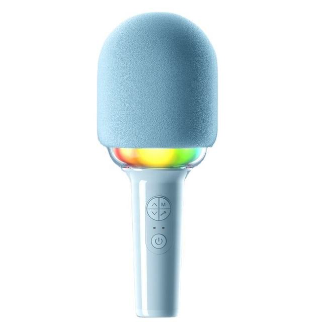 Wholesale Professional USB Kid Portable Wireless Karaoke Handheld Microphone Speaker with LED Lights