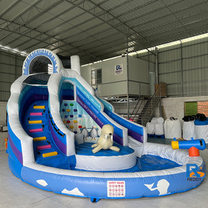 Toboggan aquatique gonflable pour enfants avec des animaux amusants, châteaux gonflables de dessin animé, toboggan aquatique gonflable pour les fêtes d'enfants - Product Image 3