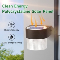 Lampe décorative pour clôture de jardin, de rue, d'extérieur, imperméable, pour patio, cour, chemin, paysage, applique murale solaire à led