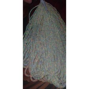 Cuentas de ópalo etíope natural blanco arcoíris de alta calidad, lisas y en forma de rondel, en hilo de 16 pulgadas de largo, al por mayor. - Product Image 3