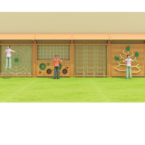 Columpio de madera para niños, pasillo de madera, patio de juegos al aire libre, equipo de aventura - Product Image 3