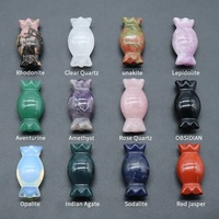 Ornements de décoration de maison de vacances en agate de cristal naturelle en forme de bonbon de 48 mm avec meulage et polissage