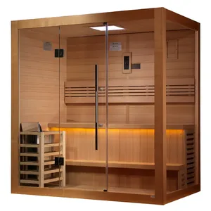 Luxury 2-3 Person Red Cedar Room With Chromotherapy <b>Lighting</b>, Audio, Indoor/Outdoor for Home Wellness - Product Image 5