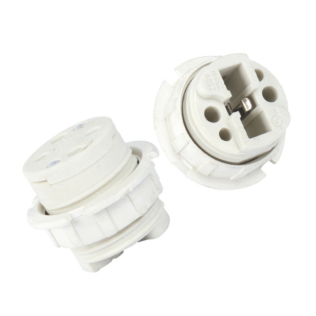 White Ceramic G9 Lamp Holder Gold 250w G9 Halogen Bulb Socket