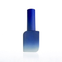 Flacon de vernis à ongles en gel UV bleu rose, design tendance, en verre, 15 ml, flacon vide pour vernis à ongles en gel