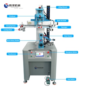 Factory Direct Precision Plastic Glass Bottles Cup Semi Automatic Screen Printing Machine for Cylinder Printer with Color Sensor