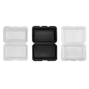 Tiya Disposable <b>Plastic</b> Heat Resistant Food Storage <b>Containers</b> <b>Clear</b> 3-Compartment Square Hinged Food <b>Container</b> - Product Image 5