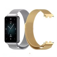 Bracelet de montre intelligente en maille métallique en acier inoxydable avec boucle magnétique pour Honor Band 9 7 6 Correa