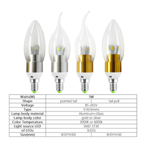<span class=keywords><strong>Ampoule</strong></span> de lampe LED à haute luminosité e27, 3W, Certification CE, 3000K — 6000K, petite Base E14 à filetage, tension 85-265V - Product Image 6