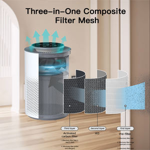 Purificateur d'air de bureau avec veilleuse, minuterie, contrôle des odeurs, désodorisant pour animaux domestiques, filtre HEPA 13, purificateur d'air électrique pour la maison - Product Image 3