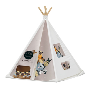 Modèle de tente <span class=keywords><strong>Tipi</strong></span> Pyramide 3D Modèle DIY Assembler Chien Motif Maison de Jeu Tente pour Enfants Intérieur <span class=keywords><strong>Tipi</strong></span> avec Lumière - Product Image 3
