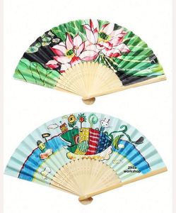 ซัพพลายเออร์ชั้นนำขายส่งพัดไม้ไผ่พับได้พิมพ์โลโก้ตามสั่ง พัดกระดาษงานแต่งงาน - Product Image 4