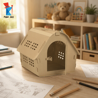 Modèle de maison en carton ondulé 3D, puzzle à assembler soi-même non peint, kit d'artisanat de petite maison en papier ondulé pour la peinture à la main